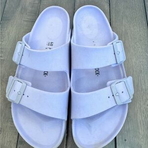 Birkenstock EVA Arizona Slip On Slides Sandals Lavender Size 40/Women’s 9-9.5